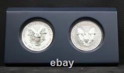 2013 W REVERSE PROOF & ENHANCED SILVER EAGLE 2 COIN SET WithOGP Free Shipping