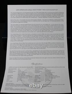 2013 W REVERSE PROOF & ENHANCED SILVER EAGLE 2 COIN SET WithOGP Free Shipping