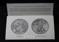 2013 W REVERSE PROOF & ENHANCED SILVER EAGLE 2 COIN SET WithOGP Free Shipping