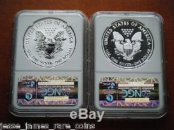 2013 W REVERSE PROOF SILVER EAGLE NGC PF70 / SP70 GOLD STAR LABEL WEST POINT SET