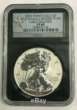 2013-W Reverse Proof Silver American Eagle West Point Eagle Set NGC PF69 $1 Coin