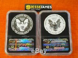 2013 W Reverse Proof Silver Eagle Ngc Pf70 Sp70 Enhanced Finish 2 Coin Wp Er Set