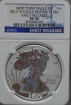 2013 W Reverse Proof Silver Eagle West Point Set NGC PF 70 Early Releases