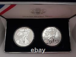 2013-W SILVER EAGLE? TWO-COIN SET? ENHANCED PROOF & REVERSE PROOF? WithCOA