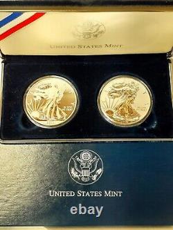 2013-W SILVER EAGLE? TWO-COIN SET? ENHANCED PROOF & REVERSE PROOF? WithCOA