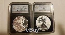 2013-W Silver Eagle SET of 2 Reverse Proof & Enhanced SP70 Early Release