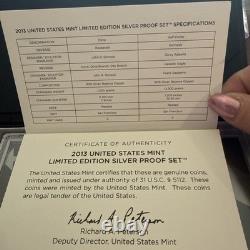 2013 W US Mint Limited Edition Silver Proof Set. 8 Coins OGP & COA