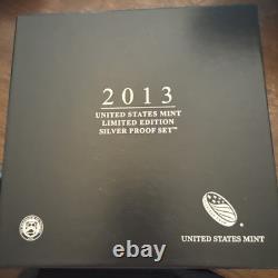 2013 W US Mint Limited Edition Silver Proof Set. 8 Coins OGP & COA