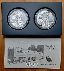 2013-W, WEST POINT Proof Silver Eagle 2 Coin Set with Box & COA
