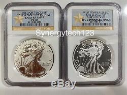 2013 W WEST POINT SET Early Release Proof & Enhanced Silver Eagle PF70 SP70