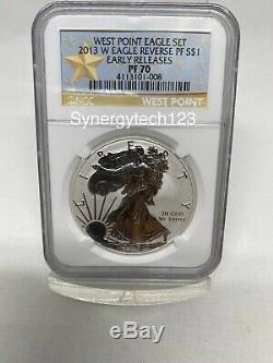 2013 W WEST POINT SET Early Release Proof & Enhanced Silver Eagle PF70 SP70