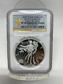 2013 W WEST POINT SET Early Release Proof & Enhanced Silver Eagle PF70 SP70