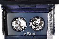 2013 West Point American Eagle 2-coin Silver Proof Set Enhanced And Reverse