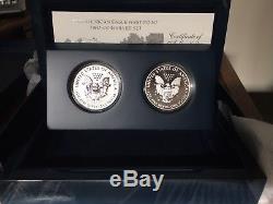 2013 West Point American Eagle 2-coin Silver Proof Set Enhanced And Reverse