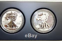 2013 West Point American Silver Eagle Proof 2 Coin Set S40 W Mint Mark, Coa