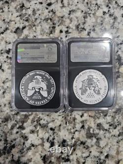 2013 West Point Silver Eagle 2 Coin Proof Set NGC PF70 Reverse / SP70 Enhanced