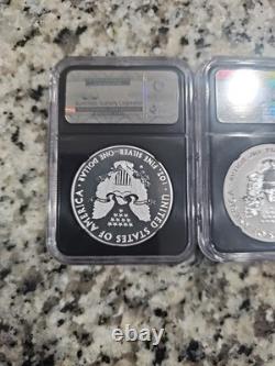 2013 West Point Silver Eagle 2 Coin Proof Set NGC PF70 Reverse / SP70 Enhanced