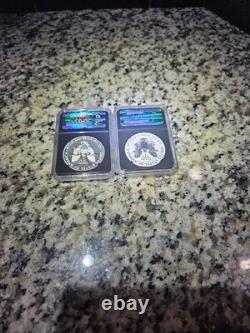 2013 West Point Silver Eagle 2 Coin Proof Set NGC PF70 Reverse / SP70 Enhanced