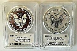 2013-w Enhanced/reverse Proof Silver Eagle 2-coin Set-pcgs Sp70/pr70-mercanti