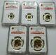 2014 Canada Silver Maple Leaf Gilt Reverse Proof Set Ngc Set Of 5 Coins