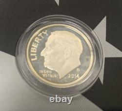 2014 Limited Edition Silver Proof Set 8 Coin Box & COA Slight Toning