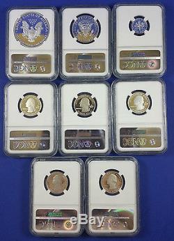 2014 Limited Edition Silver Proof Set NGC PF70-Complete 8 Coin Set-Box and COA