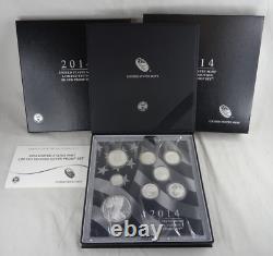 2014 Limited Edition Silver Proof Set US Mint 8 Coins OGP American Silver Eagle