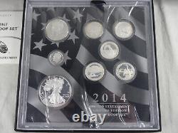 2014 Limited Edition Silver Proof Set US Mint 8 Coins OGP American Silver Eagle
