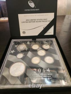 2014 Limited Edition Silver Proof Set U. S. Mint with Box & COA Complete