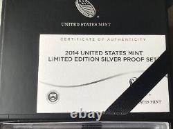2014 Limited Edition Silver Proof Set in OGP with 1 Troy oz Silver American Eagle
