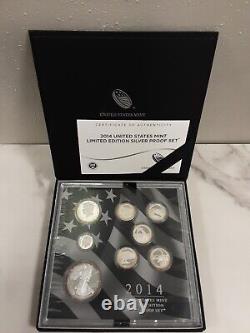 2014 Limited Edition US Mint Silver Proof Set, OGP, Box & COA