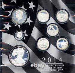 2014-S Silver Proof Set Limited Edition 8 Silver Coins Includes Silver American