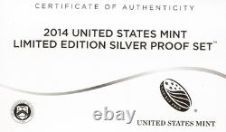 2014-S Silver Proof Set Limited Edition 8 Silver Coins Includes Silver American