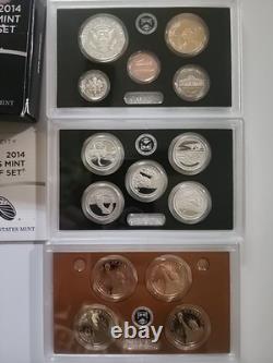 2014-S US Mint Silver Proof Set with COA & Box 14 Coins 90% United States
