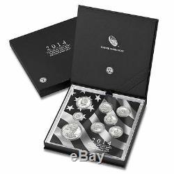 2014 US Mint Limited Edition SILVER PROOF Set 8 Coins Eagle Kennedy Quarter Dime