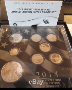 2014 US Mint Limited Edition Silver Proof Set! 8 Coin Set