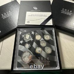2014 US Mint Ltd Edition Silver Proof Set Silver Coins x8 OGP & COA (90595)