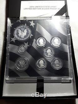 2014 U. S. Mint Limited Edition SILVER Proof Set 8 Silver Coins with COA