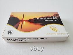 2014 United States Mint Proof Coin Set with Certificate of Authenticity