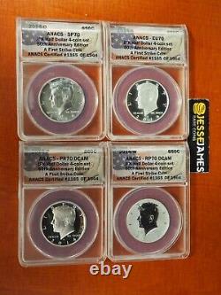 2014 W Reverse Proof Silver Kennedy Anacs Pr70 Rp70 Eu70 Sp70 Fs 4 Coin Set P S