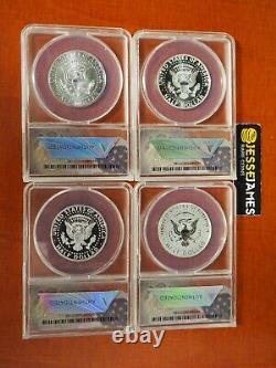 2014 W Reverse Proof Silver Kennedy Anacs Pr70 Rp70 Eu70 Sp70 Fs 4 Coin Set P S