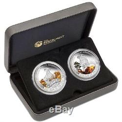 2015 LUNAR GOOD FORTUNE WEALTH & WISDOM YEAR OF THE GOAT Silver Proof Coin Set
