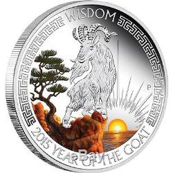 2015 LUNAR GOOD FORTUNE WEALTH & WISDOM YEAR OF THE GOAT Silver Proof Coin Set