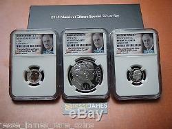 2015 MARCH OF DIMES SILVER SET NGC PF70 W PROOF P REVERSE & W DOLLAR DM5 DIME