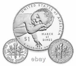 2015 March of Dimes Special Proof Silver 3 Coin Set (OGP And COA)