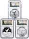 2015 Mexico 3-coin Set Silver Libertad Onza Proof Pf70 Reverse Pl70 Ms70 Ngc