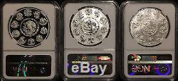 2015 Mexico 3-Coin Set Silver Libertad Onza Proof PF70 Reverse PL70 MS70 NGC