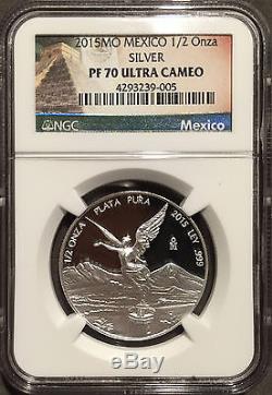 2015 Mexico Libertad Proof Silver 5-Coin Set 1.9 Oz. 999 Onza NGC PF70 -NR