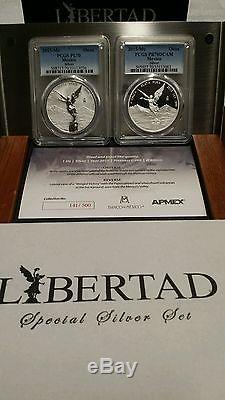 2015 Mexico Special Silver Set Libertad Proof & Reverse Proof PCGS PR70 PL70