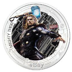2015 Niue $2 1 Oz Proof Silver Avengers Age/Ultron Set-5 (Capt Am COA) SKU37334